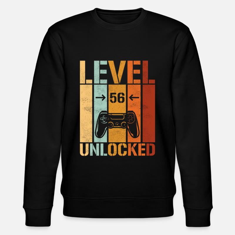 56th Birthday Level 56 unlocked - Stanley/Stella CHANGER Unisex Organic Sweatshirt - black