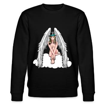Domina himmlischer Engel nackte Frau erotisch sexy - Stanley/Stella Unisex Bio-Sweatshirt CHANGER  - Schwarz - Vorne - Nik (191cm) & Marisol (170cm)
