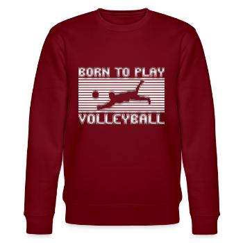 Volleyball - Stanley/Stella Unisex Bio-Sweatshirt CHANGER  - Burgunderrot - Vorne - Nik (191cm) & Marisol (170cm)