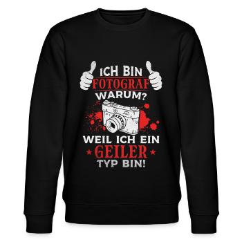 Fotografen Ich Bin Fotograf Kamera Fotograf Geiler - Stanley/Stella Unisex Bio-Sweatshirt CHANGER  - Schwarz - Vorne - Nik (191cm) & Marisol (170cm)