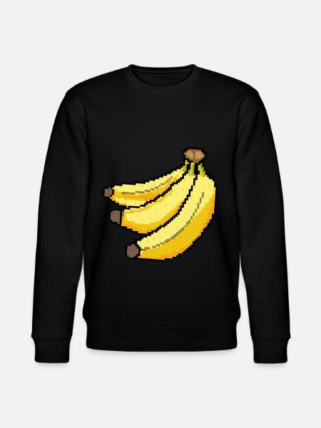 Retro Pixel Banana - Stanley/Stella CHANGER Unisex Organic Sweatshirt - black