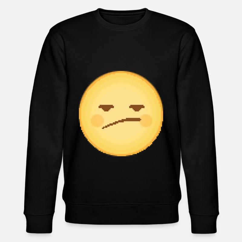 Retro Pixel Sad Emoji - Stanley/Stella Unisex Bio-Sweatshirt CHANGER  - Schwarz