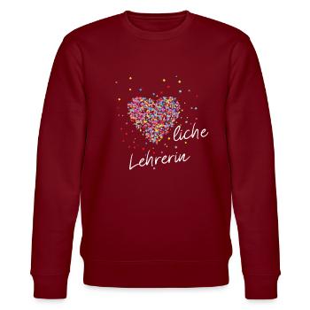 Sincere Teacher Pedagogy Teacher Training - Stanley/Stella CHANGER Unisex Organic Sweatshirt - burgundy - Front - Nik (191cm) & Marisol (170cm)