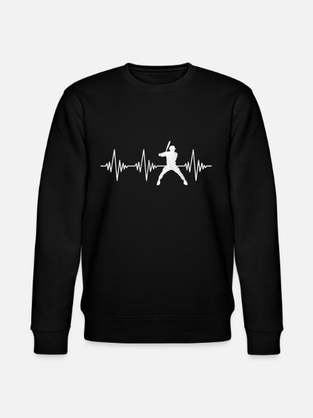 Baseball Heartbeat - Stanley/Stella CHANGER Unisex Organic Sweatshirt - black