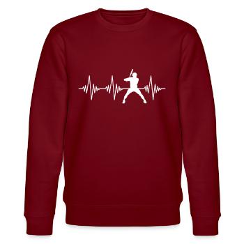 Battement de cœur de baseball - Sweat bio CHANGER Stanley/Stella Unisexe - bordeaux - Devant - Nik (191cm) & Marisol (170cm)