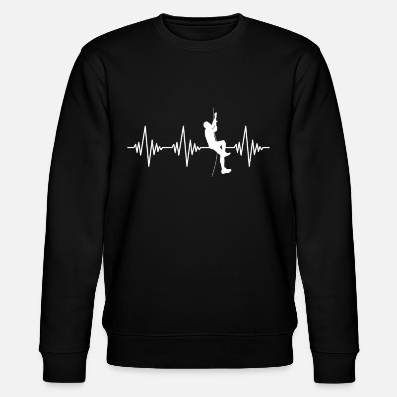 Climbing Heartbeat - Stanley/Stella CHANGER Unisex Organic Sweatshirt - black