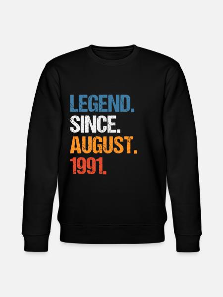 Legend Since August 1991 Birthday - Stanley/Stella CHANGER Unisex Organic Sweatshirt - black