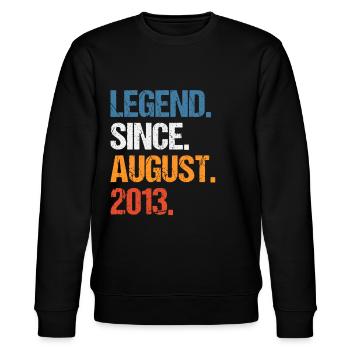 Legend Since August 2013 Geburtstag - Stanley/Stella Unisex Bio-Sweatshirt CHANGER  - Schwarz - Vorne - Nik (191cm) & Marisol (170cm)
