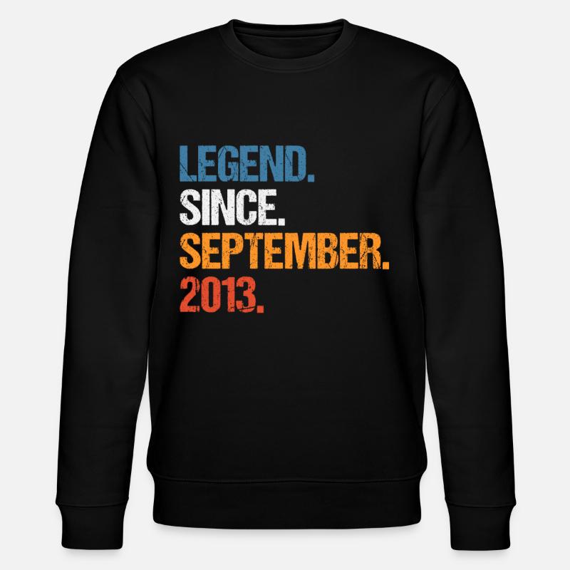 Legend Since September 2013 Birthday - Stanley/Stella CHANGER Unisex Organic Sweatshirt - black