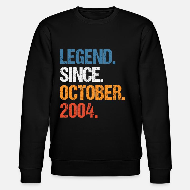 Legend Since October 2004 Birthday - Stanley/Stella CHANGER Unisex Organic Sweatshirt - black