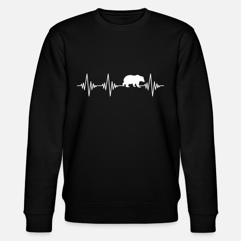 Bär Herzschlag - Stanley/Stella Unisex Bio-Sweatshirt CHANGER  - Schwarz