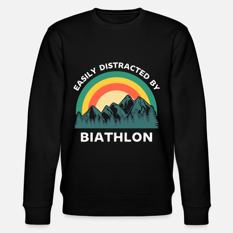 Easily distracted by Biathlon - Stanley/Stella CHANGER Unisex Organic Sweatshirt - black