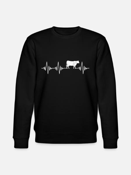 Cow Beef Heartbeat - Stanley/Stella CHANGER Unisex Organic Sweatshirt - black