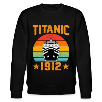 Titanic 1912 Kreuzfahrtschiff - Stanley/Stella Unisex Bio-Sweatshirt CHANGER  - Schwarz - Vorne - Nik (191cm) & Marisol (170cm)