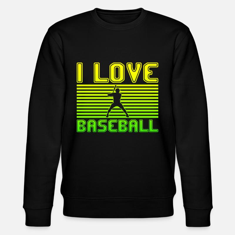 I love baseball - Stanley/Stella Unisex Bio-Sweatshirt CHANGER  - Schwarz
