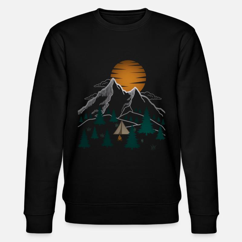 Camping in den Bergen - Stanley/Stella Unisex Bio-Sweatshirt CHANGER  - Schwarz