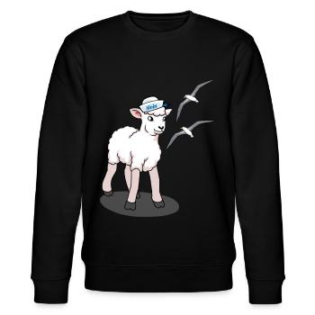 North Sea Baltic Sea Sheep Seagulls Coast Northern Germany - Stanley/Stella CHANGER Unisex Organic Sweatshirt - black - Front - Nik (191cm) & Marisol (170cm)