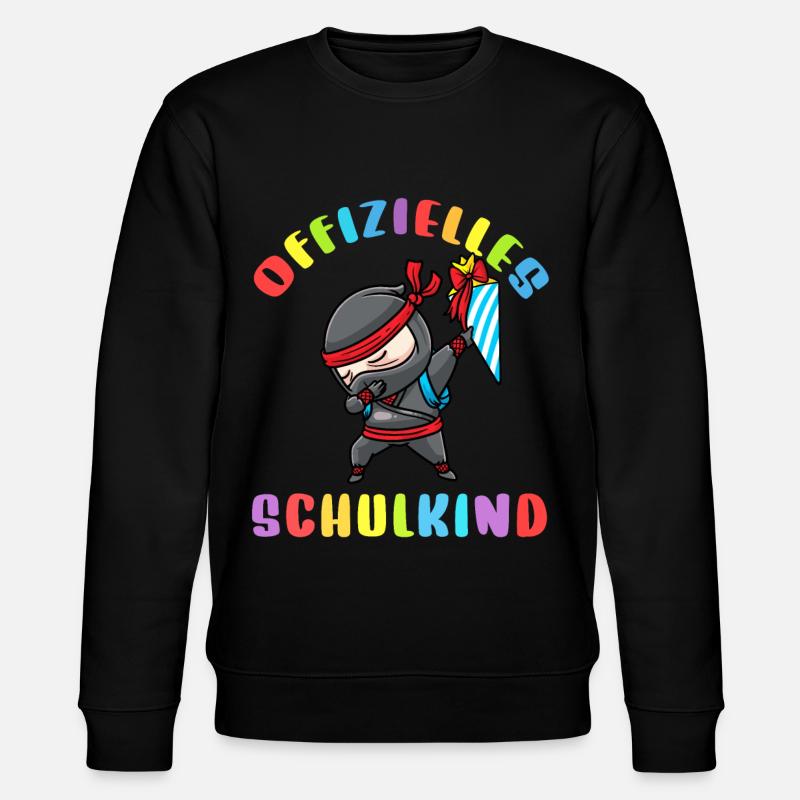Schulkind Einschulung Ninja - Stanley/Stella Unisex Bio-Sweatshirt CHANGER  - Schwarz