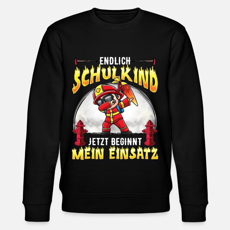 Schulkind Einschulung Feuerwehr - Stanley/Stella Unisex Bio-Sweatshirt CHANGER  - Schwarz