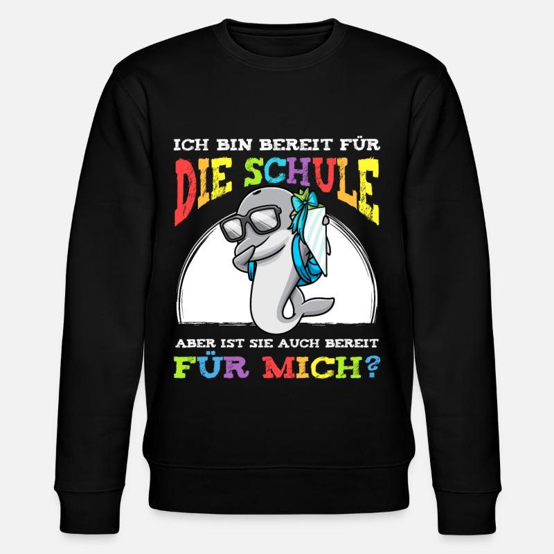 Schulkind Einschulung Delfin - Stanley/Stella Unisex Bio-Sweatshirt CHANGER  - Schwarz