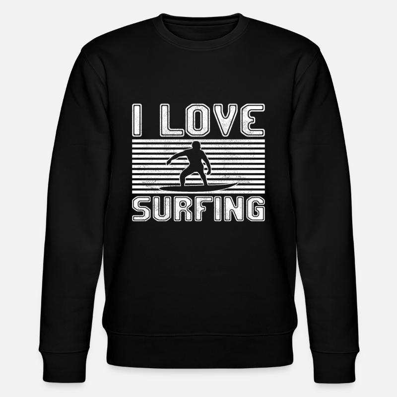 I love surfing - Stanley/Stella Unisex Bio-Sweatshirt CHANGER  - Schwarz