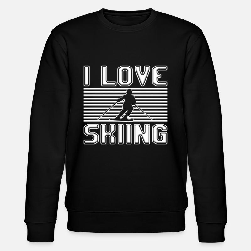 I love skiing - Stanley/Stella CHANGER Unisex Organic Sweatshirt - black