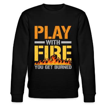 Spiel mit dem Feuer Flammenwerfer Flammenwerfer Lo - Stanley/Stella Unisex Bio-Sweatshirt CHANGER  - Schwarz - Vorne - Nik (191cm) & Marisol (170cm)