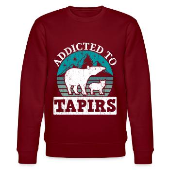 Süchtig nach Tapiren Wildlife Tier Zookeeper - Stanley/Stella Unisex Bio-Sweatshirt CHANGER  - Burgunderrot - Vorne - Nik (191cm) & Marisol (170cm)