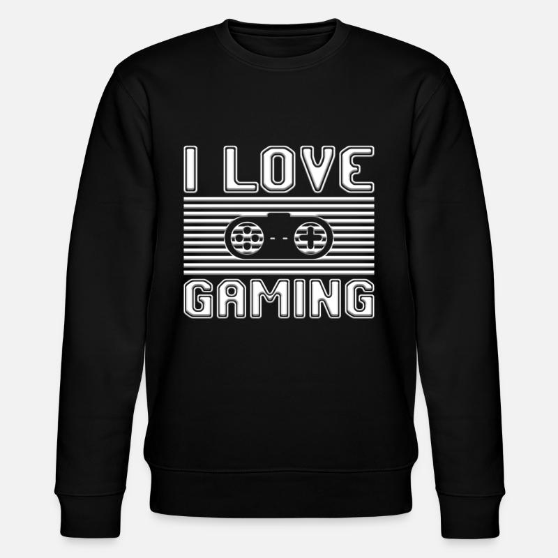 I love gaming - Stanley/Stella CHANGER Unisex Organic Sweatshirt - black
