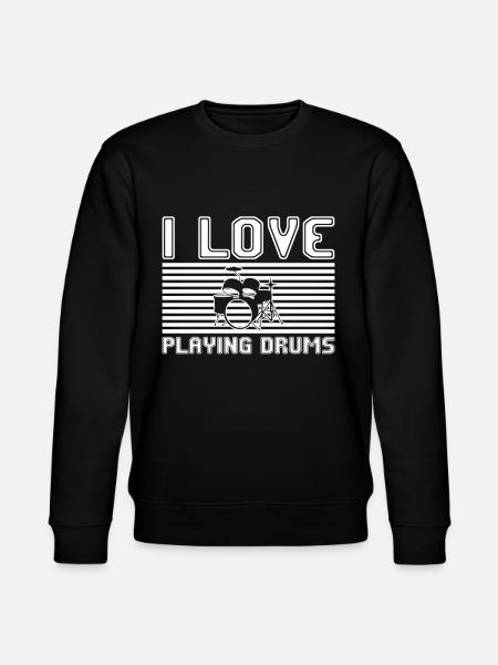I love playing drums - Stanley/Stella CHANGER Unisex Organic Sweatshirt - black