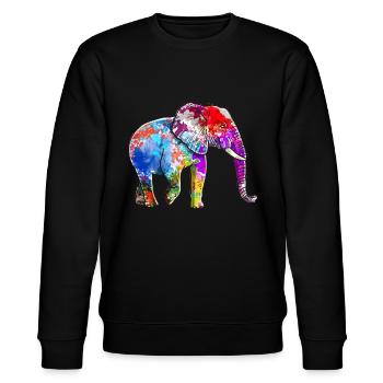Elefant - Stanley/Stella Unisex Bio-Sweatshirt CHANGER  - Schwarz - Vorne - Nik (191cm) & Marisol (170cm)