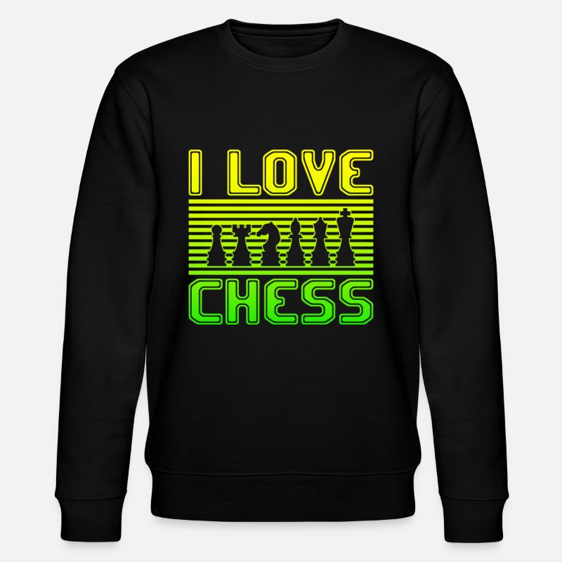 I love chess - Stanley/Stella Unisex Bio-Sweatshirt CHANGER  - Schwarz