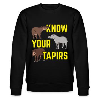 Kennen Sie Ihre Tapire Wildtier Tierpfleger - Stanley/Stella Unisex Bio-Sweatshirt CHANGER  - Schwarz - Vorne - Nik (191cm) & Marisol (170cm)