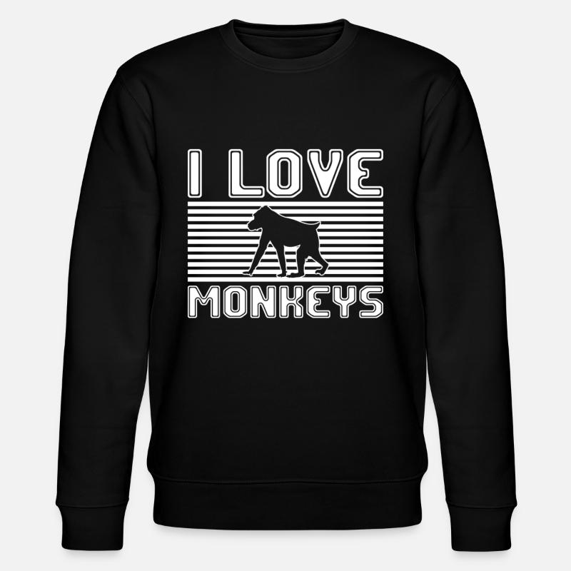 I love monkeys - Stanley/Stella CHANGER Unisex Organic Sweatshirt - black