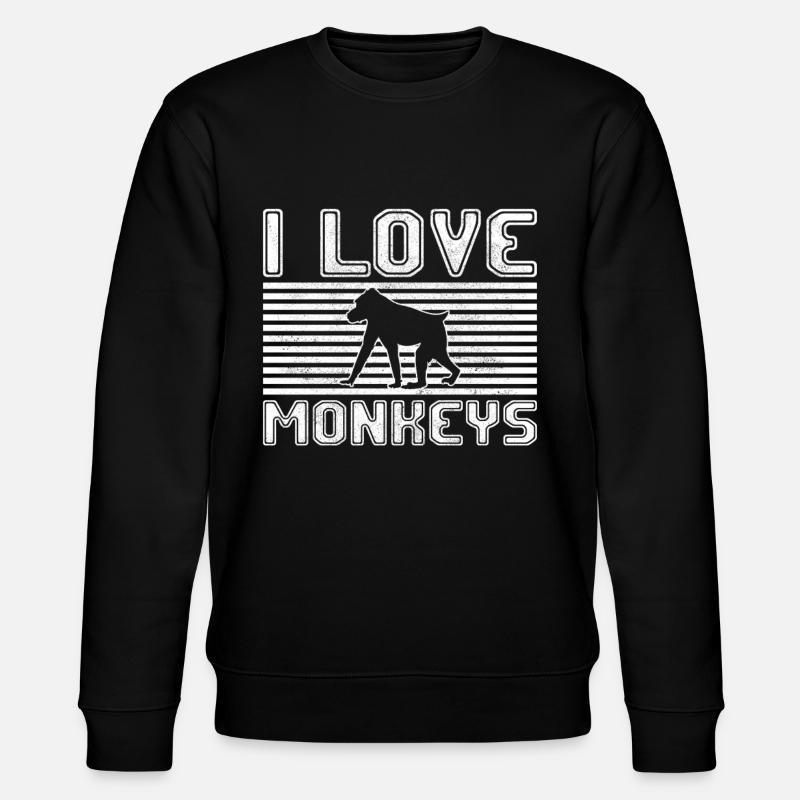 I love monkeys - Stanley/Stella CHANGER Unisex Organic Sweatshirt - black