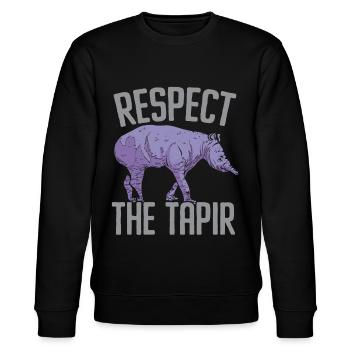 Respektiere den Tapir Wildtier Tierpfleger - Stanley/Stella Unisex Bio-Sweatshirt CHANGER  - Schwarz - Vorne - Nik (191cm) & Marisol (170cm)