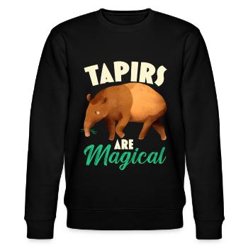 Tapire sind magisch Wildtier Tierpfleger - Stanley/Stella Unisex Bio-Sweatshirt CHANGER  - Schwarz - Vorne - Nik (191cm) & Marisol (170cm)