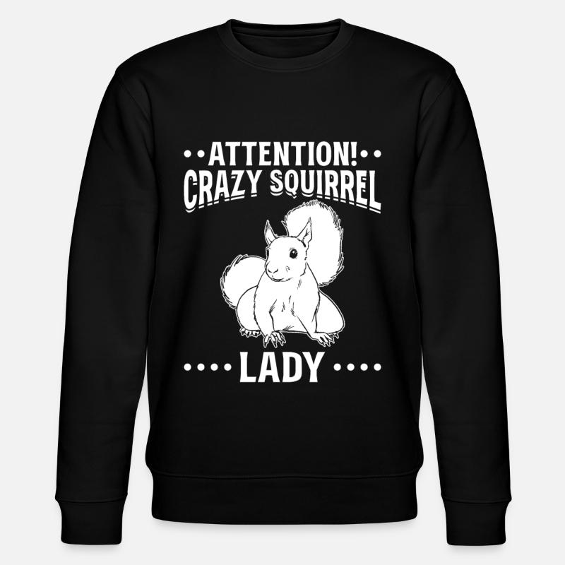 Squirrel Lover squirrel - Attention - Stanley/Stella CHANGER Unisex Organic Sweatshirt - black