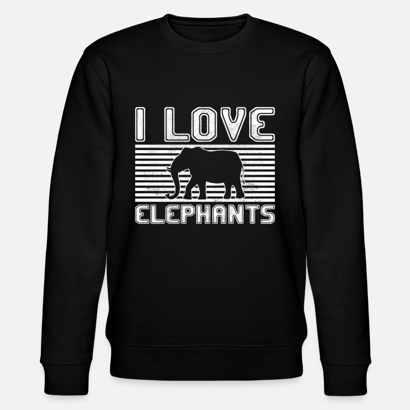 I love elephants - Stanley/Stella CHANGER Unisex Organic Sweatshirt - black