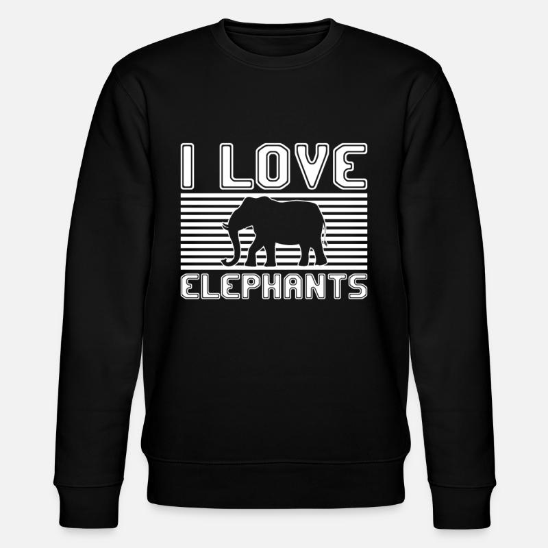 I love elephants - Stanley/Stella Unisex Bio-Sweatshirt CHANGER - Schwarz