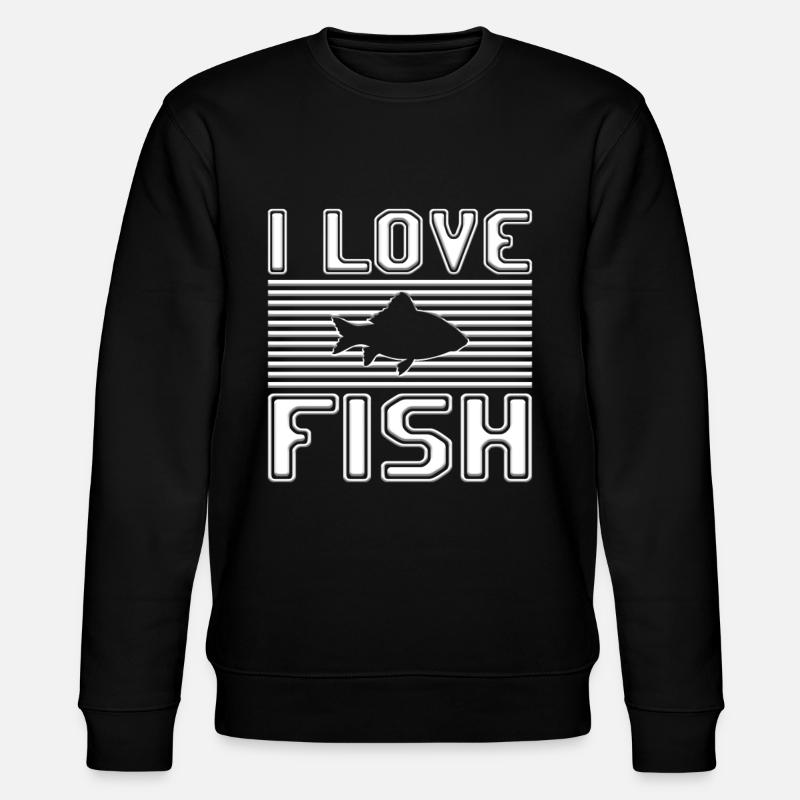 I love fish - Stanley/Stella CHANGER Unisex Organic Sweatshirt - black