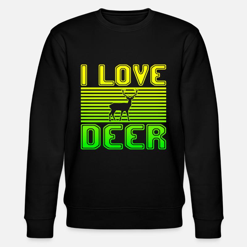 I love deer - Stanley/Stella CHANGER Unisex Organic Sweatshirt - black