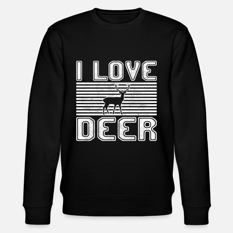 I love deer - Stanley/Stella CHANGER Unisex Organic Sweatshirt - black