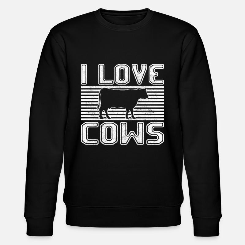 I love cows - Stanley/Stella CHANGER Unisex Organic Sweatshirt - black