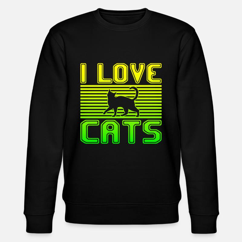I love cats - Stanley/Stella Unisex Bio-Sweatshirt CHANGER  - Schwarz