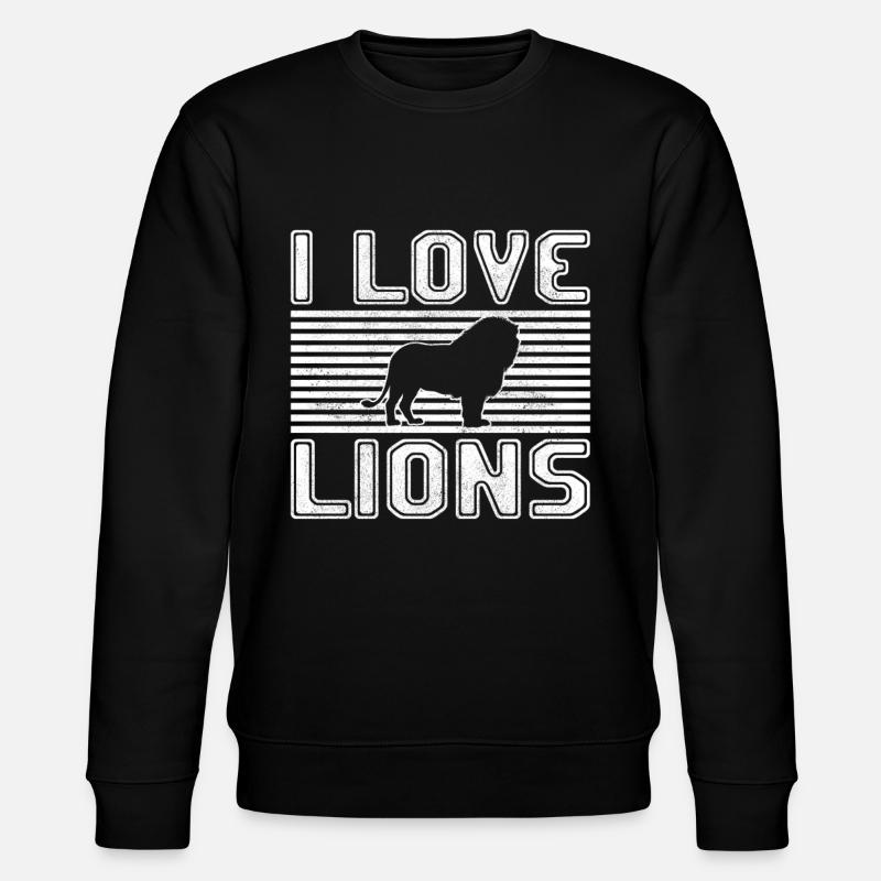 I love lions - Stanley/Stella CHANGER Unisex Organic Sweatshirt - black