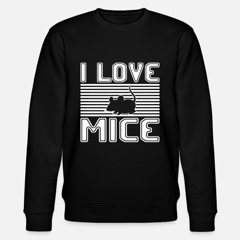 ich liebe mäuse - Stanley/Stella Unisex Bio-Sweatshirt CHANGER  - Schwarz