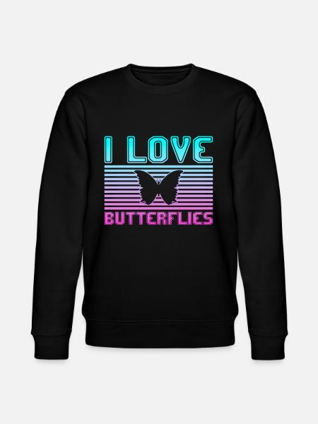 I love butterflies - Stanley/Stella CHANGER Unisex Organic Sweatshirt - black