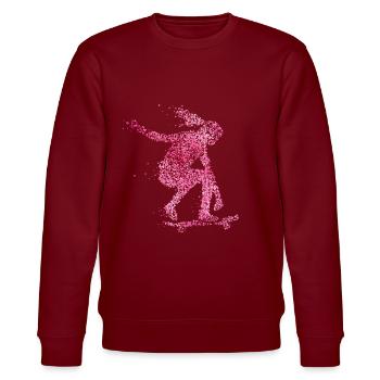Skateboarder Skater Longboarding Halfpipe - Stanley/Stella CHANGER Unisex Organic Sweatshirt - burgundy - Front - Nik (191cm) & Marisol (170cm)