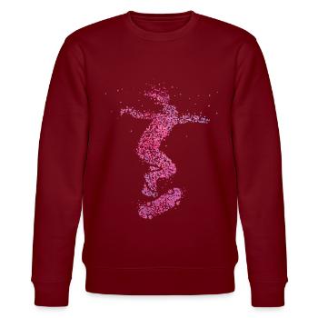 Skateboard Skating Skater Skateboarding Halfpipe - Stanley/Stella CHANGER Unisex Organic Sweatshirt - burgundy - Front - Nik (191cm) & Marisol (170cm)